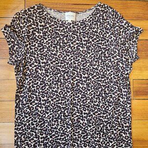 Sezane Animal Print Top- Soft Linen- Size XS